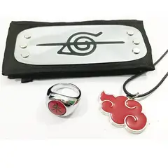 GENERICO - Set Cintillo Anillo Collar De Akatsuki Naruto Shippuden
