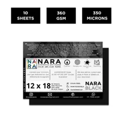 NARA - Papel para Tintas al Alcohol NEGRO/NARA 45 x 30 cm 10 hojas