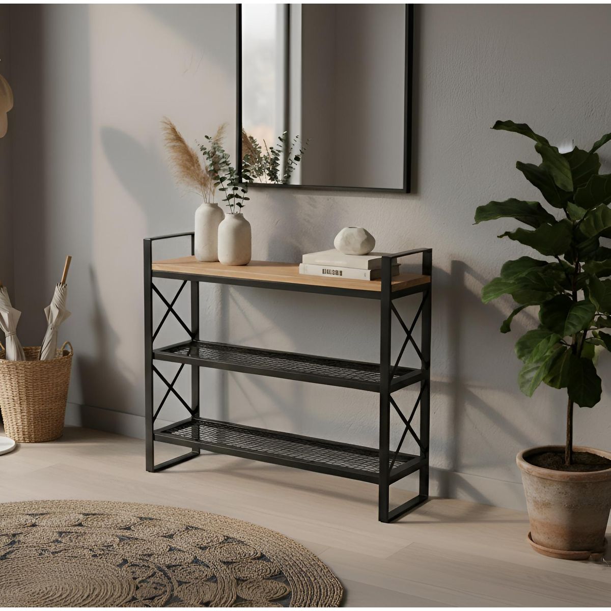 ILOFT - Mesa arrimo de roble Eger L ILOFT