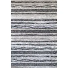 BAZHARS - Alfombra 160X230 cm Am Bol 101 Grey Black