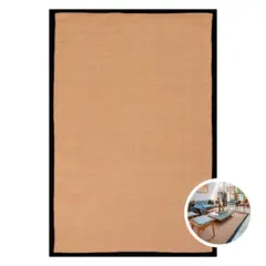 BAZHARS - Alfombra Yute 200X290 cm Rectangular Bab Black