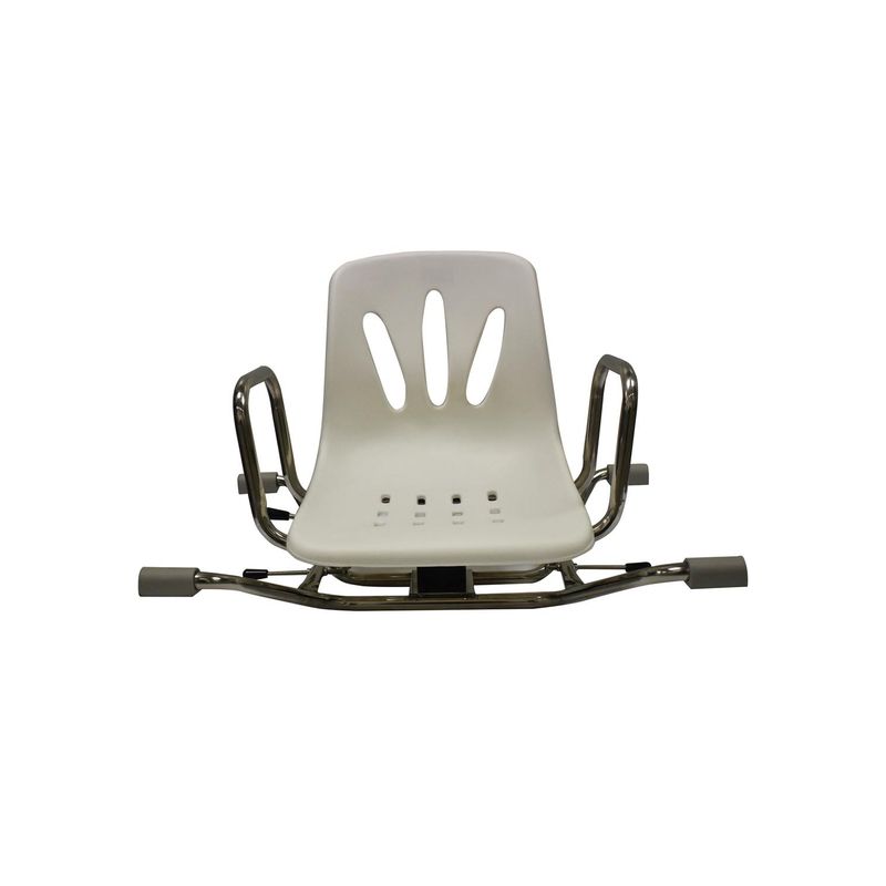 MAXCARE - Silla Asiento De Baño Giratoria Acero Inoxidable GLOMED