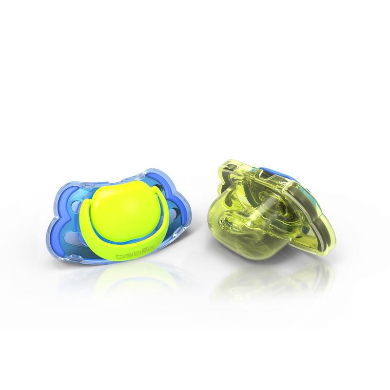 BEBEK - Pack de 2 Chupetes - Forma Ortodontica - Celeste/Amarillo - Celeste