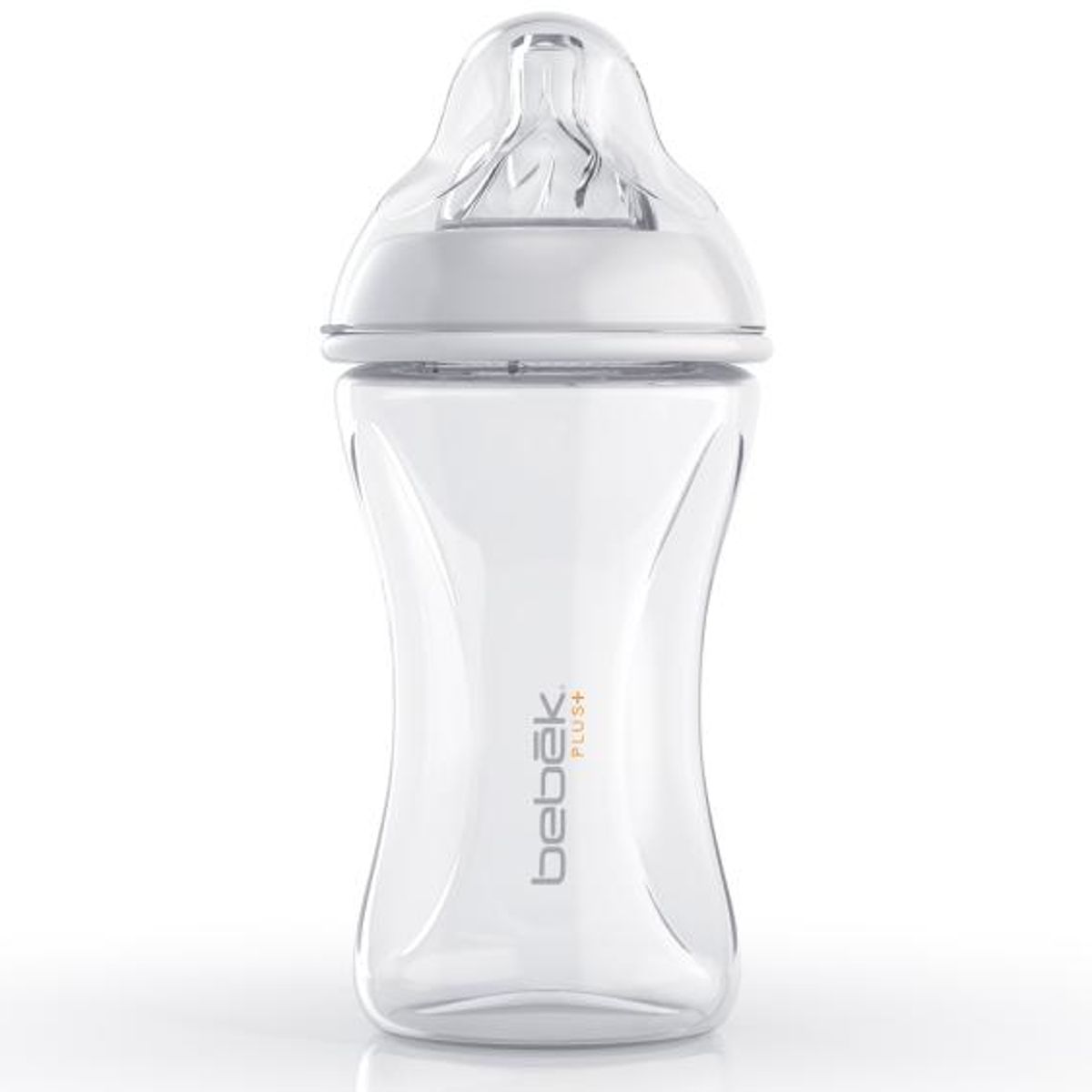 BEBEK - Biberón Plus 240ml - Tetina SenseFlo™ (Flujo Medio) - Blanco