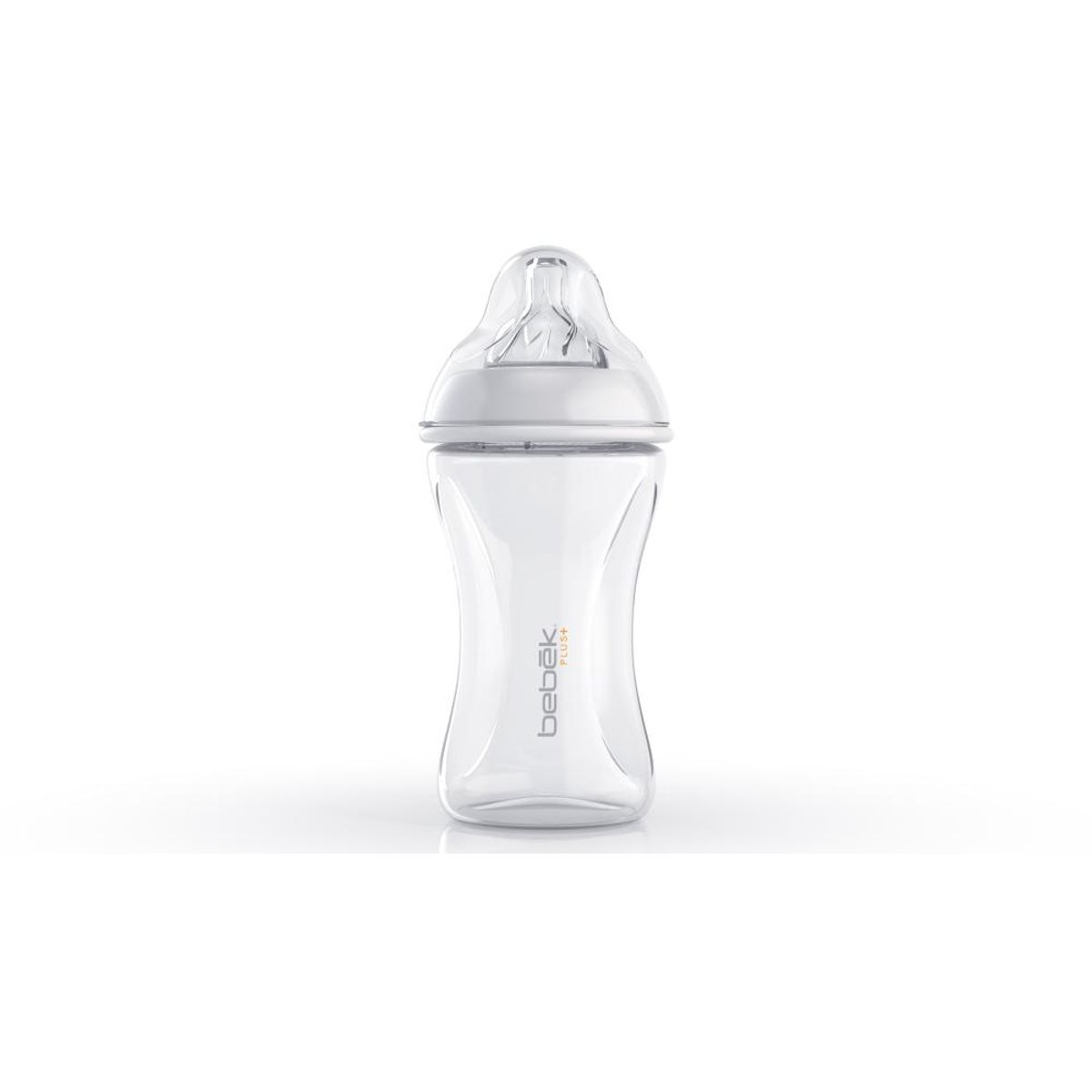 BEBEK - Biberón Plus 240ml - Tetina SenseFlo™ (Flujo Medio) - Blanco