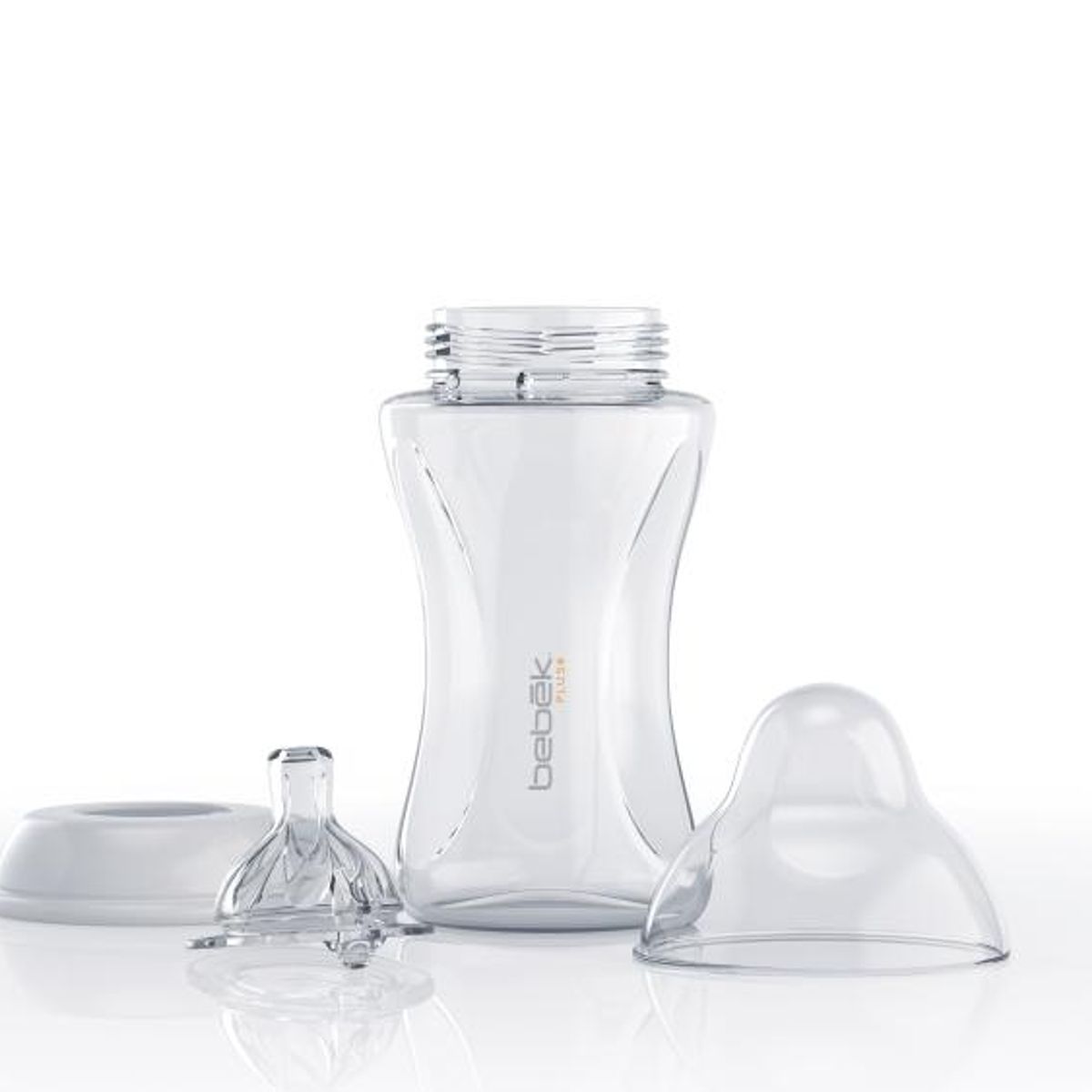 BEBEK - Biberón Plus 240ml - Tetina SenseFlo™ (Flujo Medio) - Blanco