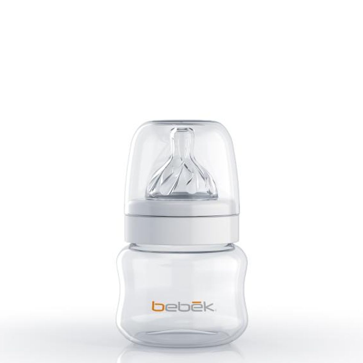 BEBEK - Biberón Clásico 90ml - Tetina SenseFlo™ (Flujo Lento) - Blanco