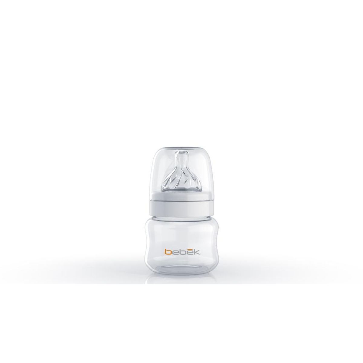 BEBEK - Biberón Clásico 90ml - Tetina SenseFlo™ (Flujo Lento) - Blanco