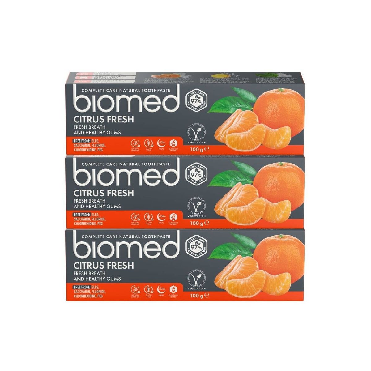 SPLAT - Pack 3 Pasta Dental Biomed Citrus Fresh. Sin Fluor 100Gr
