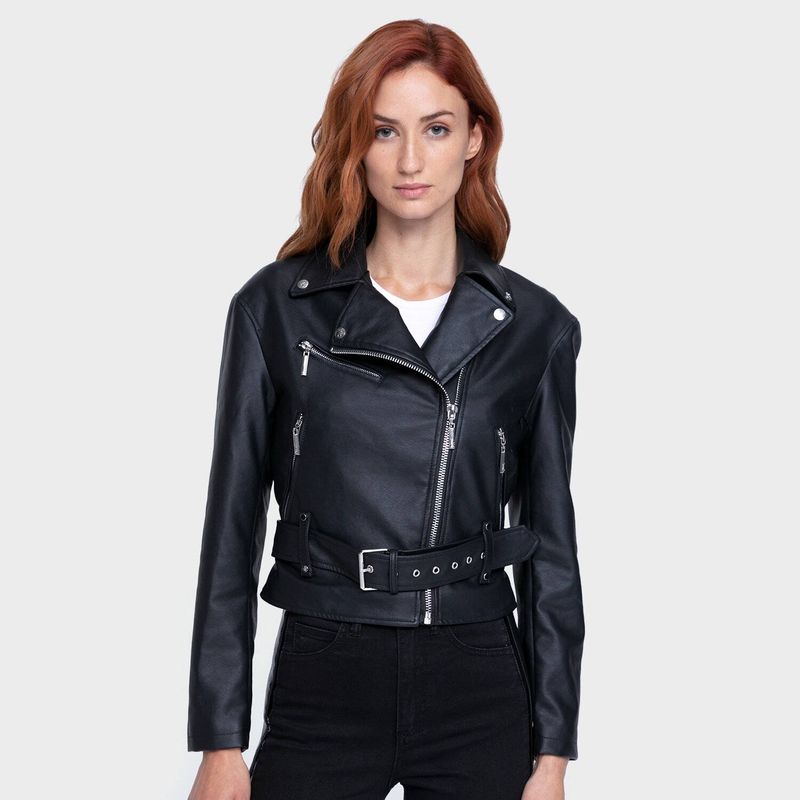 ONA SAEZ - Chaqueta Mujer Pu Cintura Elasticida Kimberly