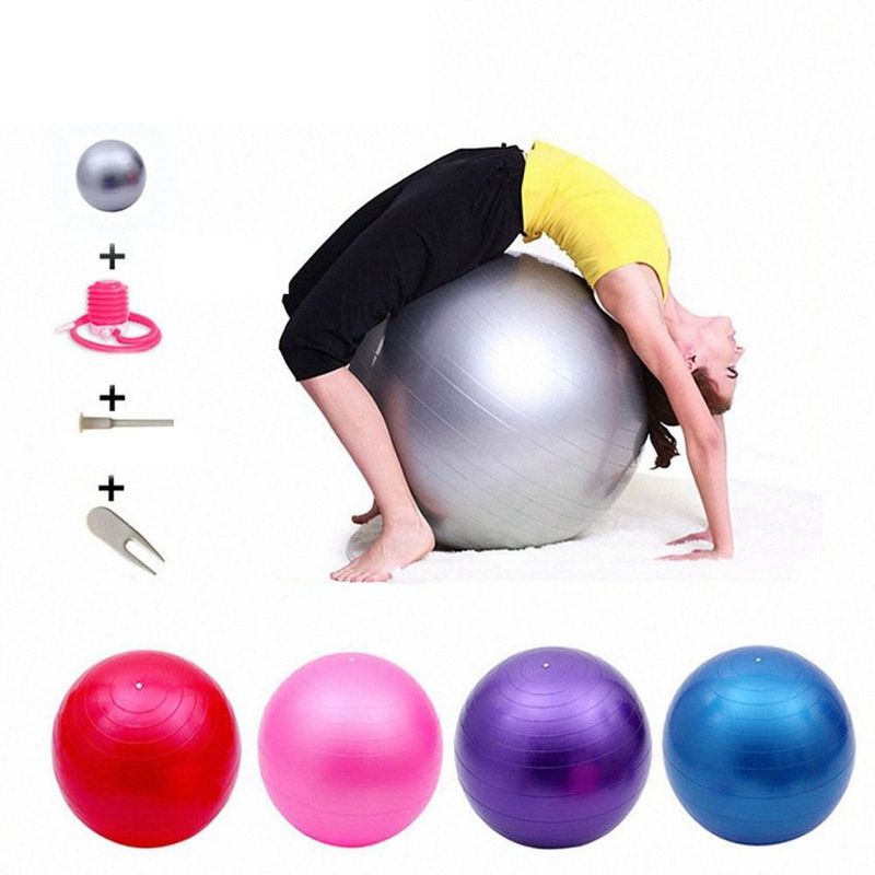 CRUSEC - Pelota Balon Yoga 75 Cm Pilates Con Inflador Negro