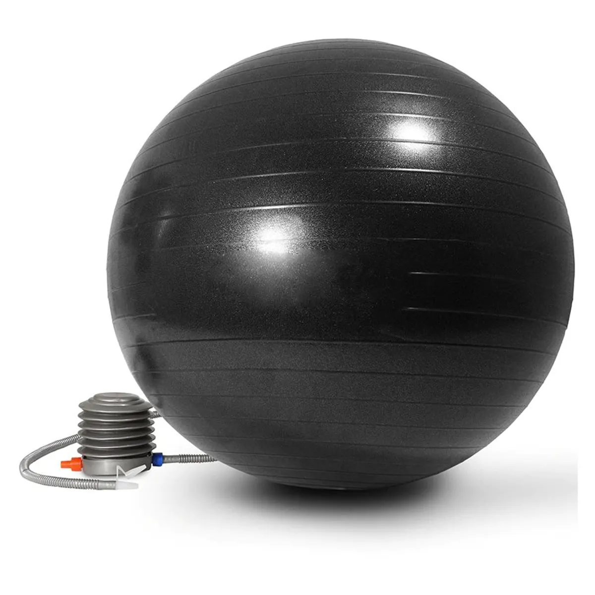 CRUSEC - Pelota Balon Yoga 65 Cm Pilates Con Inflador - Negro