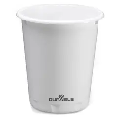 DURABLE - Papelero Plastico Blanco Redondo 13L