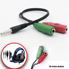 GENERICO - Adaptador Microfono Audio Splitter Jack 35mm Ps4 Xbox