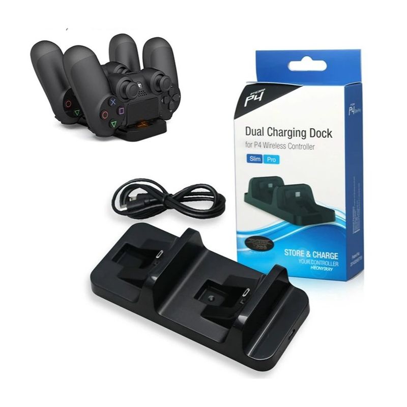 DOBE - Base de carga doble para mando control ps4 slim pro dobe