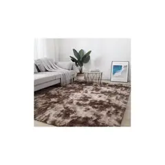 GENERICO - Alfombra peluda 1.8 m x 2 m - Café Oscuro Jaspeado