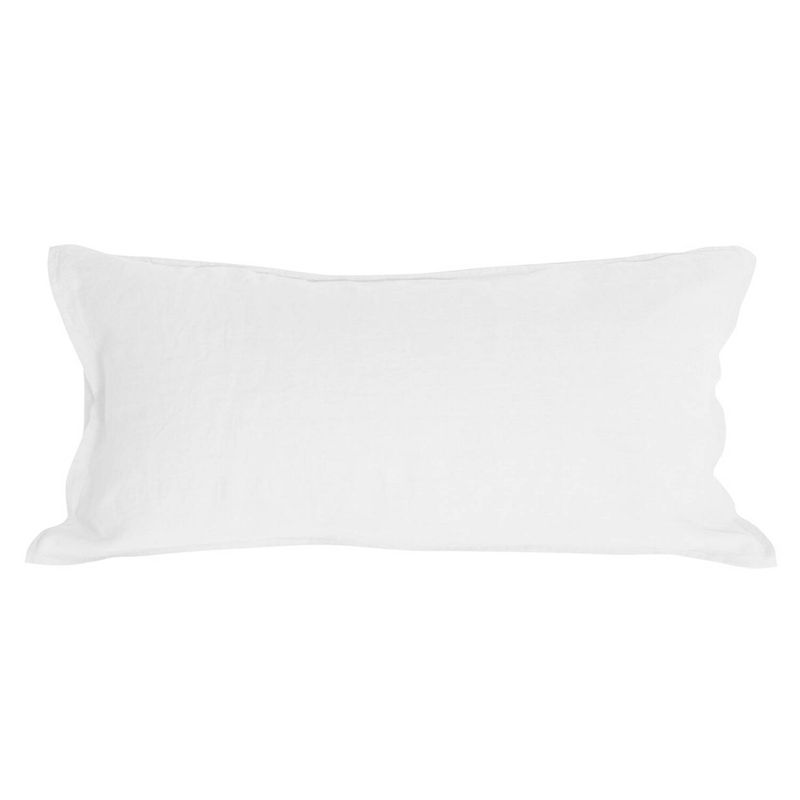 NATURALINO - Funda de Almohada Lino Grueso - 50x90 cms - Blanco