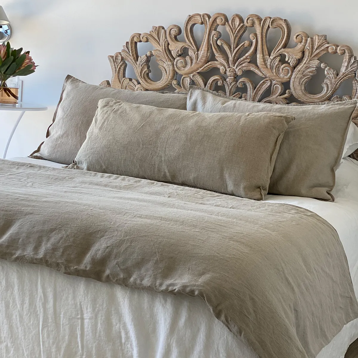 NATURALINO - Piecera Lino Loa Mini - 180 x 100 cms - Beige - Naturalino