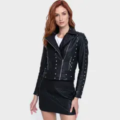 ONA SAEZ - Chaqueta Mujer Pu Quilted Tachas Roxy Studs