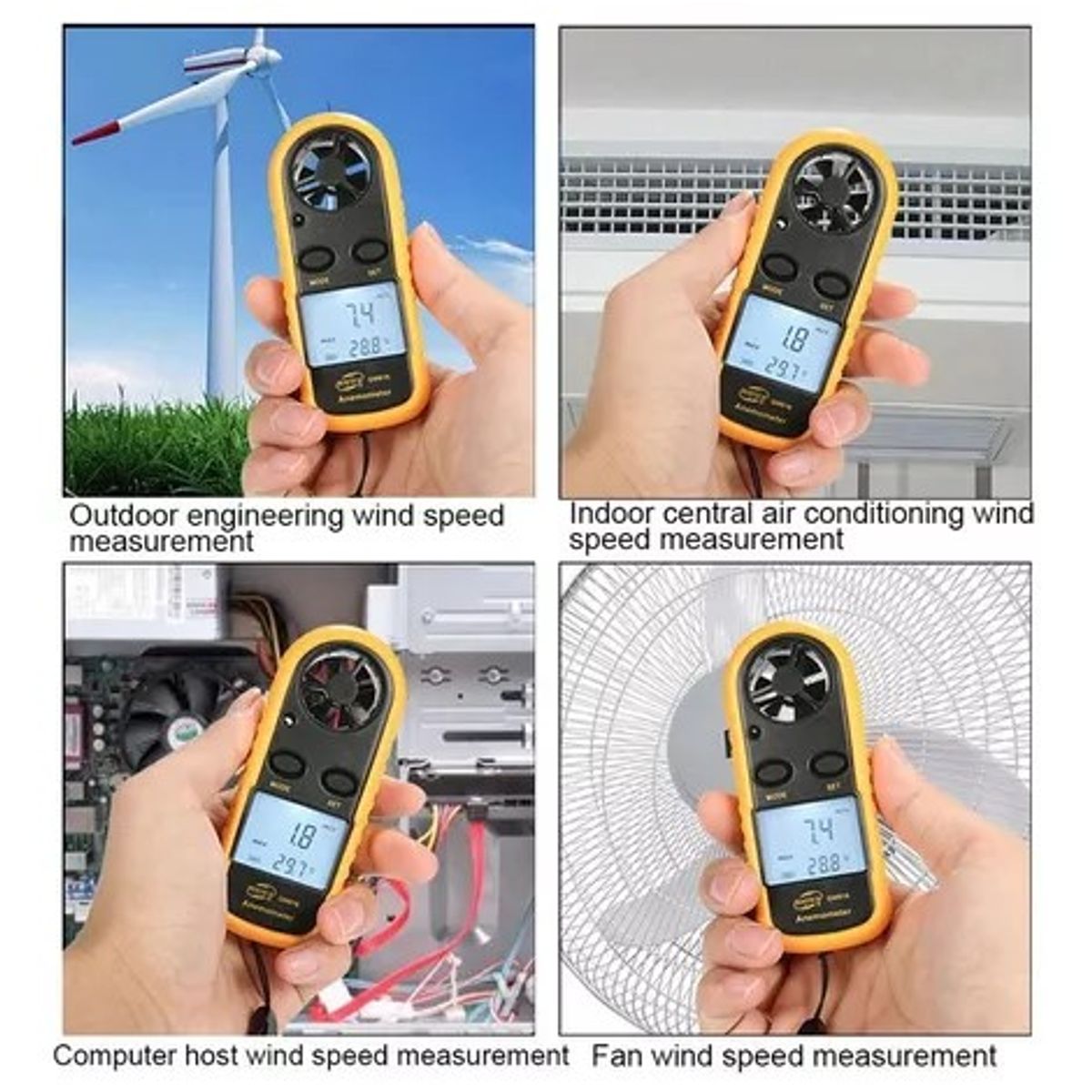 GENERICO - Anemómetro digital velocidad temperatura de viento gm816