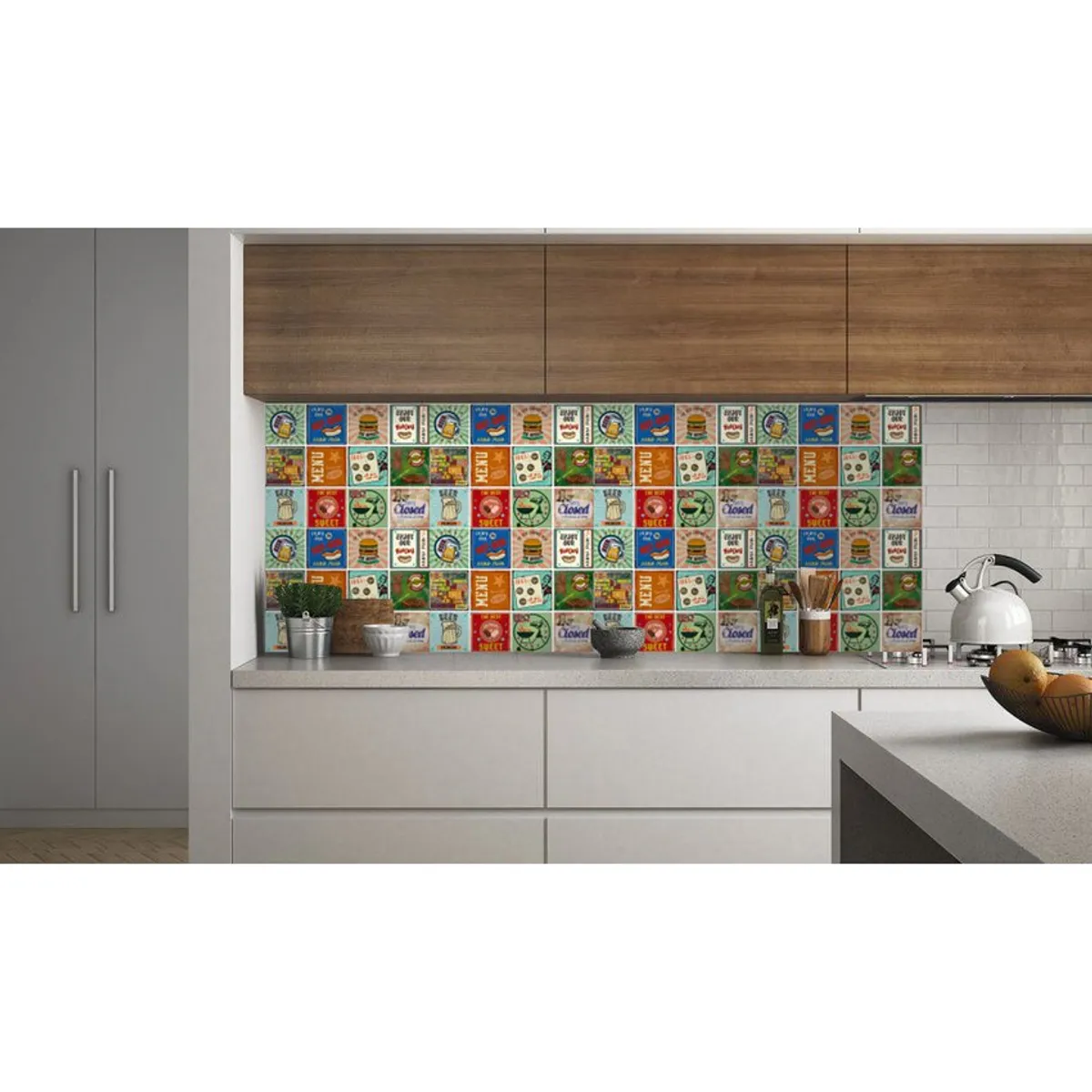 DEKOFIX - Azulejos autoadhesivos decorativos Vintage Food