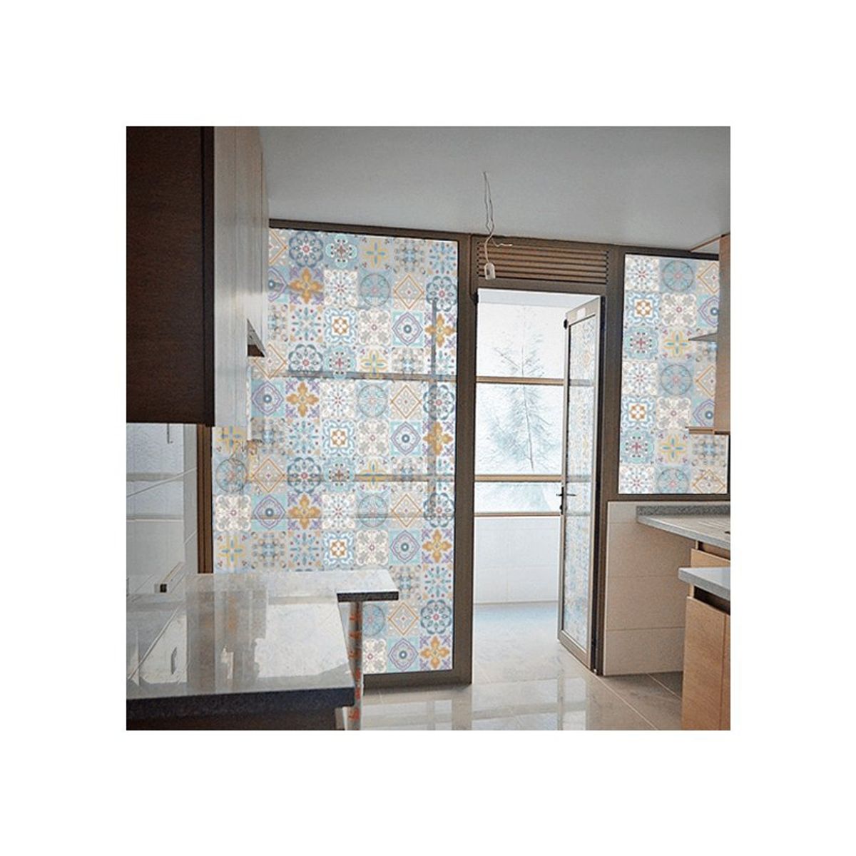 DEKOFIX - Azulejos autoadhesivos transparentes Fleur