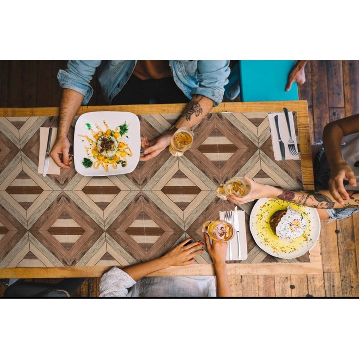 DEKOFIX - Azulejos autoadhesivos decorativos formato grande Madera