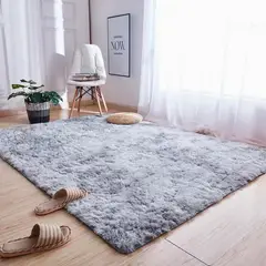 GENERICO - Alfombra peluda 1.8 x 2 M - Gris Claro Jaspeado
