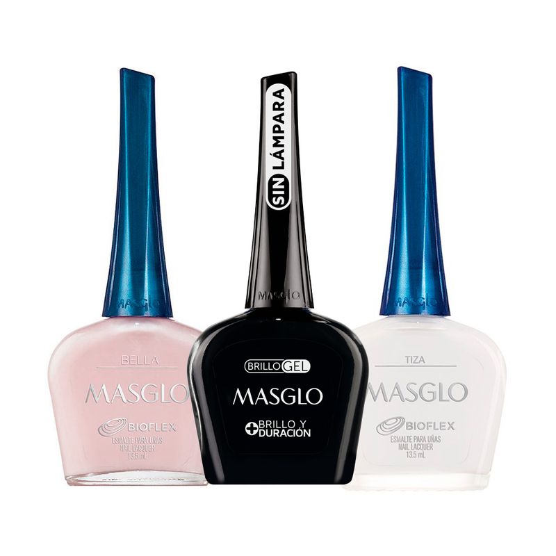 MASGLO - Esmaltado francesa masglo + top brillo dura hasta 10 días