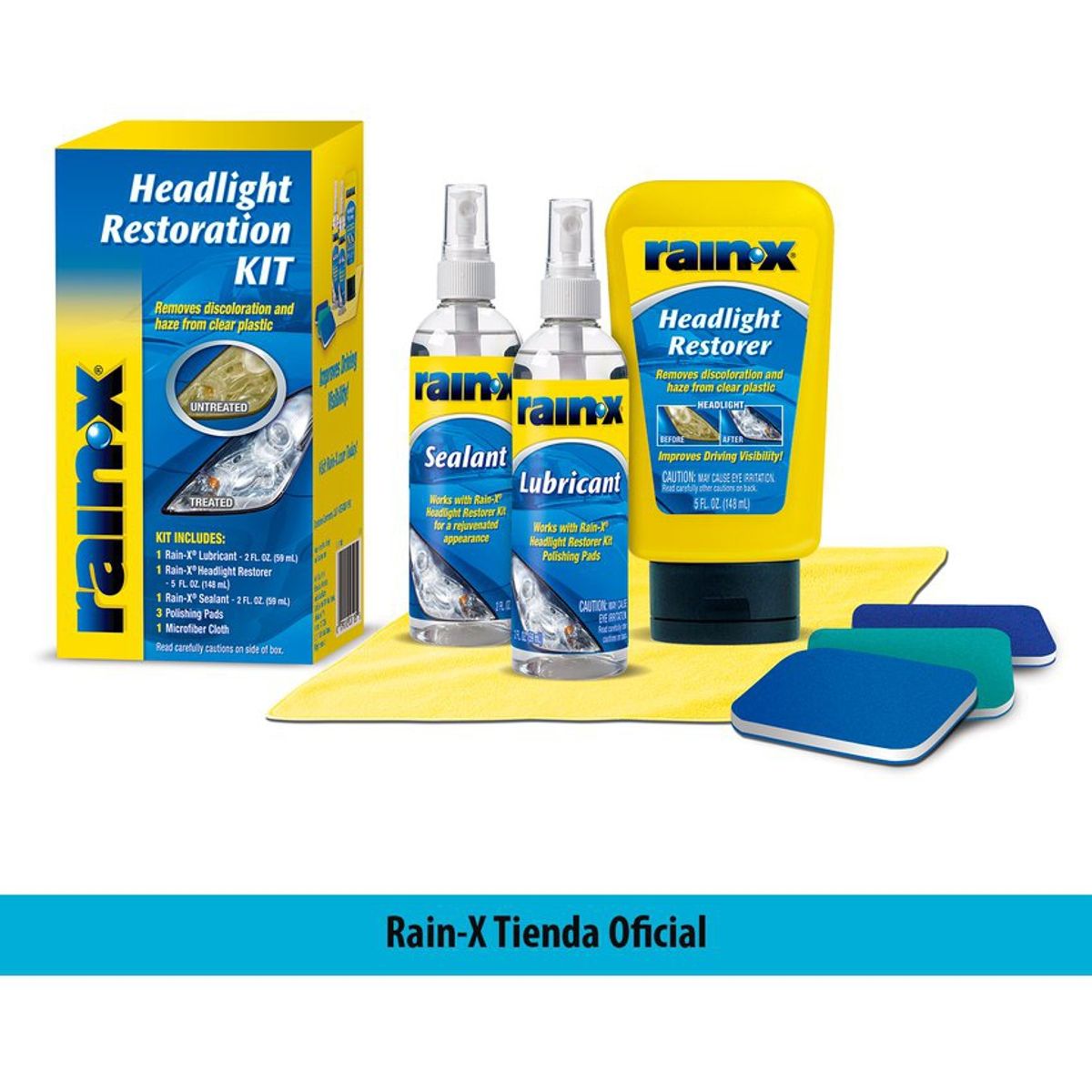 RAIN X - Reparación de Focos Rain-X Headlight Restoration Kit