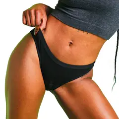 BLOODY GREEN - Calzón Menstrual Bloodygreen Bikini Flujo Intenso Negro Lavable