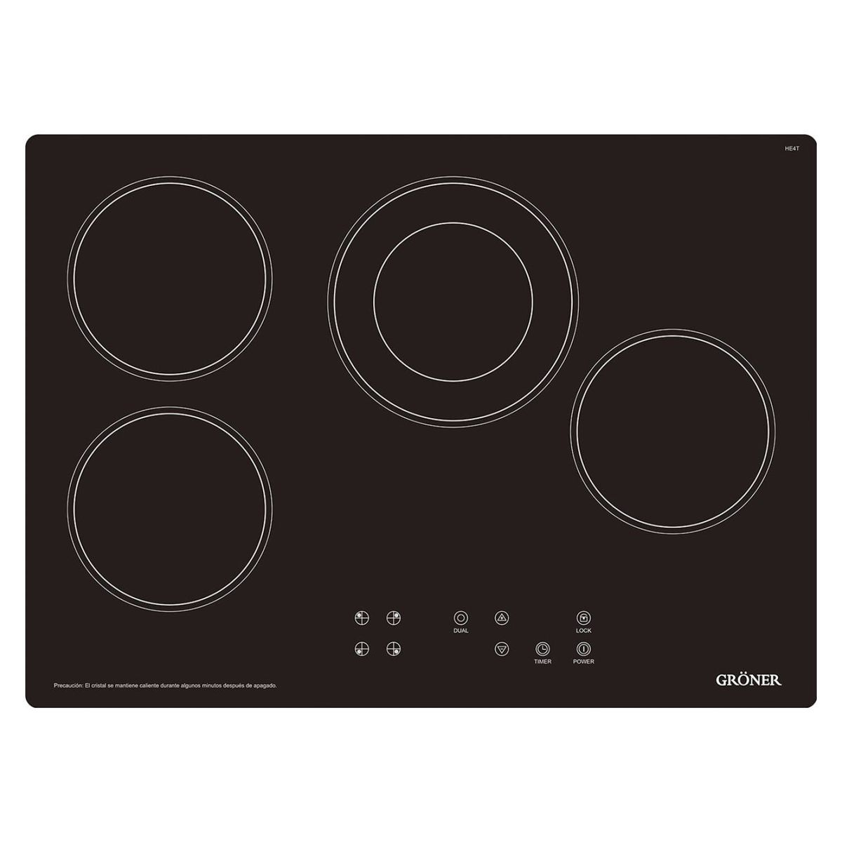 GRONER - Encimera Vitrocerámica 4Q Touch