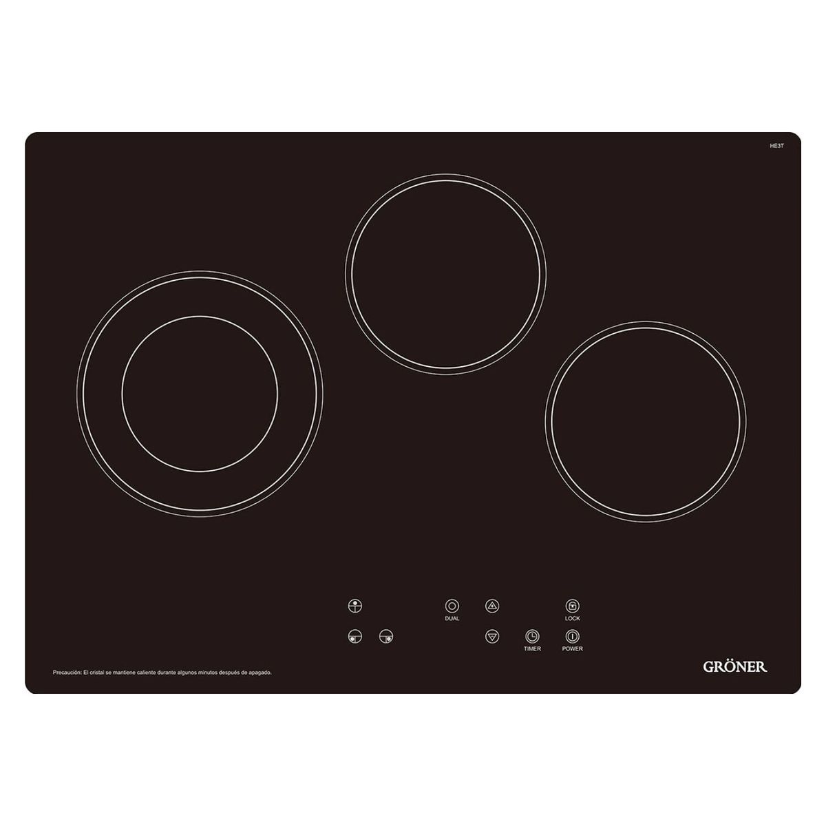 GRONER - Encimera Vitrocerámica Touch Dual 3Q