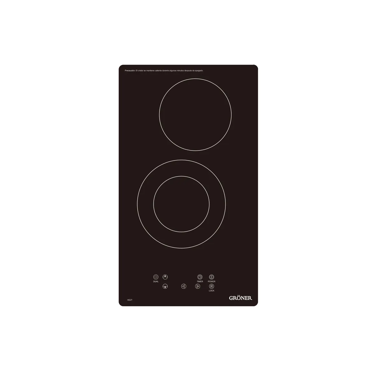 GRONER - Encimera Vitrocerámica 2Q Dual