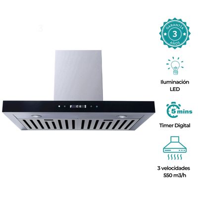 Imagen 2 del producto Campana Decorativa Digital Inox 60cm