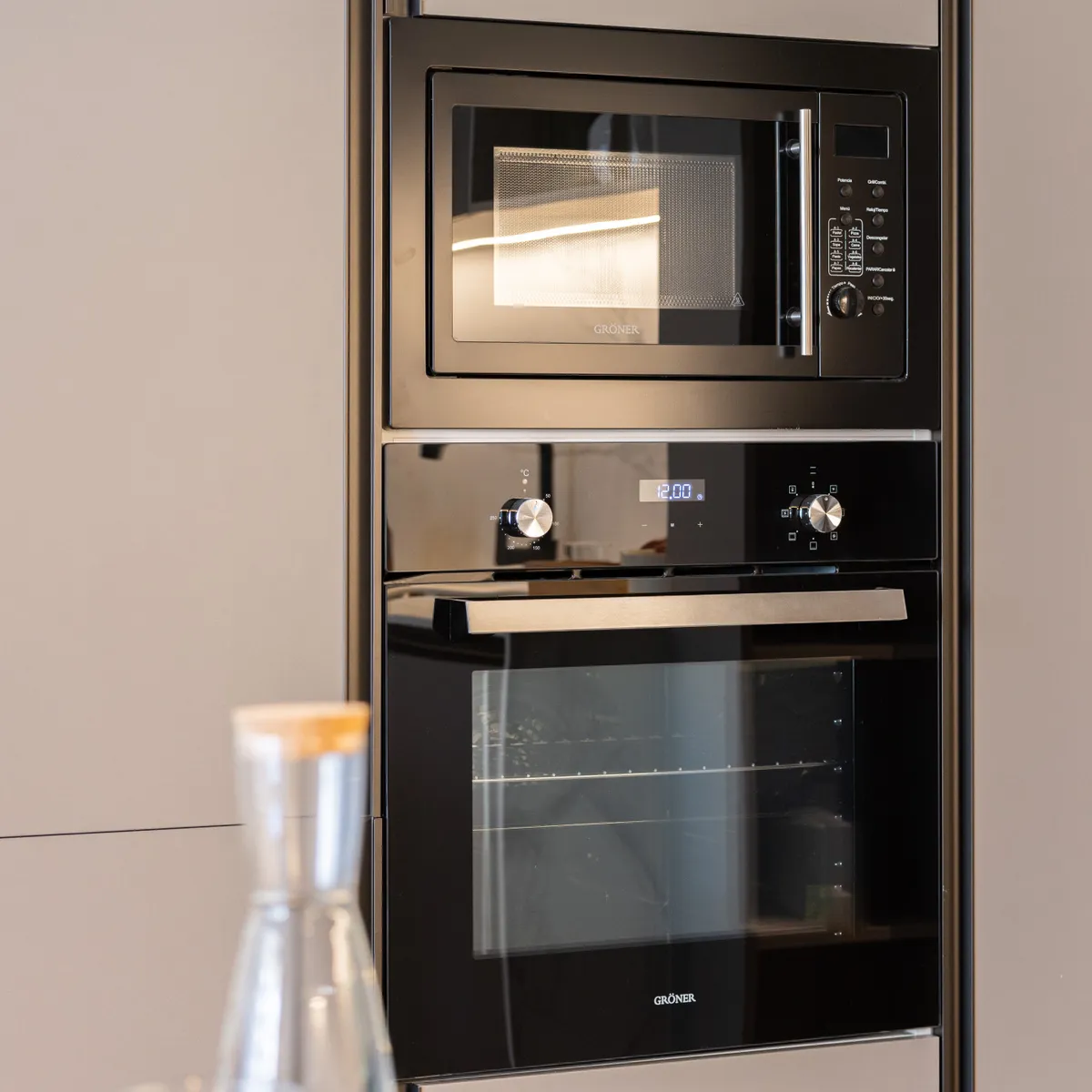 GRONER - Horno Eléctrico Empotrable Black 7F 60L…