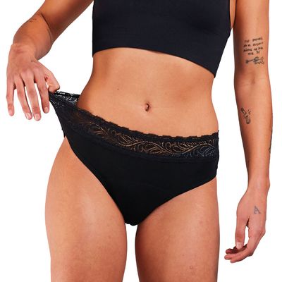 Imagen 2 del producto Calzon Menstrual High Waist Flujo Moderado Negro Lavable