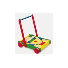 VIGA - Juguete Madera Arrastre Carro Andador 36 bloques