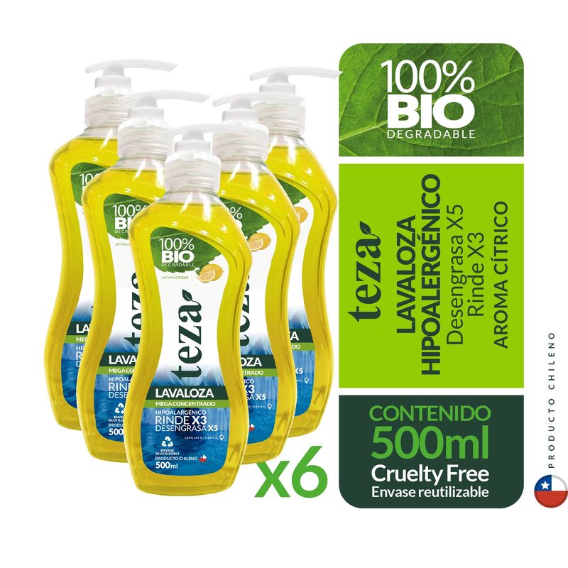 TEZA - 6 Lavalozas Teza 100 Biodegradable Citrus