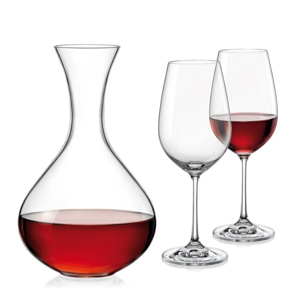 CRISTAL DE BOHEMIA - Set 3 piezas (2 copas + decantador) Viola