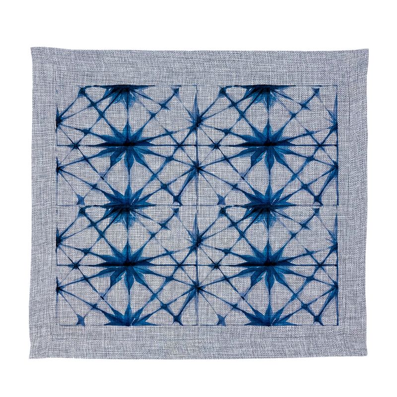 TUYO PRINT - Set Individuales Linet Gris Shibori Azúl