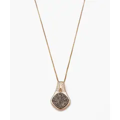 AMELIE FERRAND - Collar KRATOS Drusa Metalizada Titanio y Baño Oro 18k