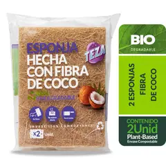 TEZA - Esponja Fibra de Coco 100 Biodegradable x2