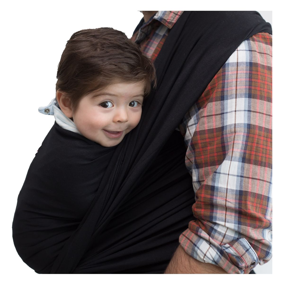 CANGUAMOR - Fular Portabebé Semielasticado Negro Canguamor