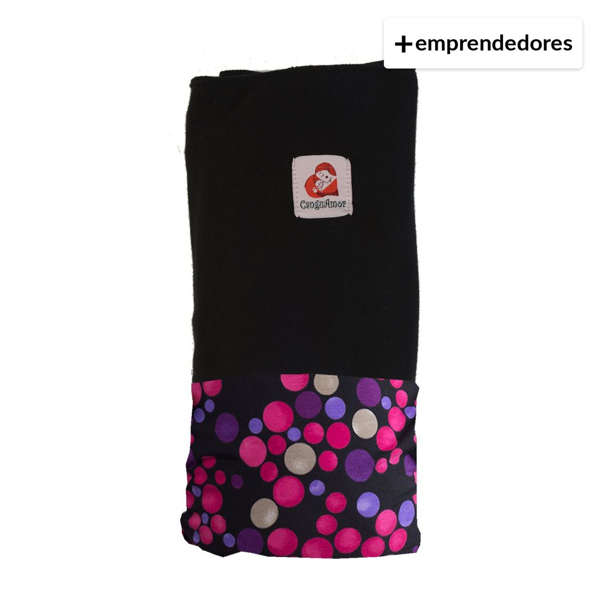 CANGUAMOR - Fular Portabebé Negro Con Bolsillo Lf