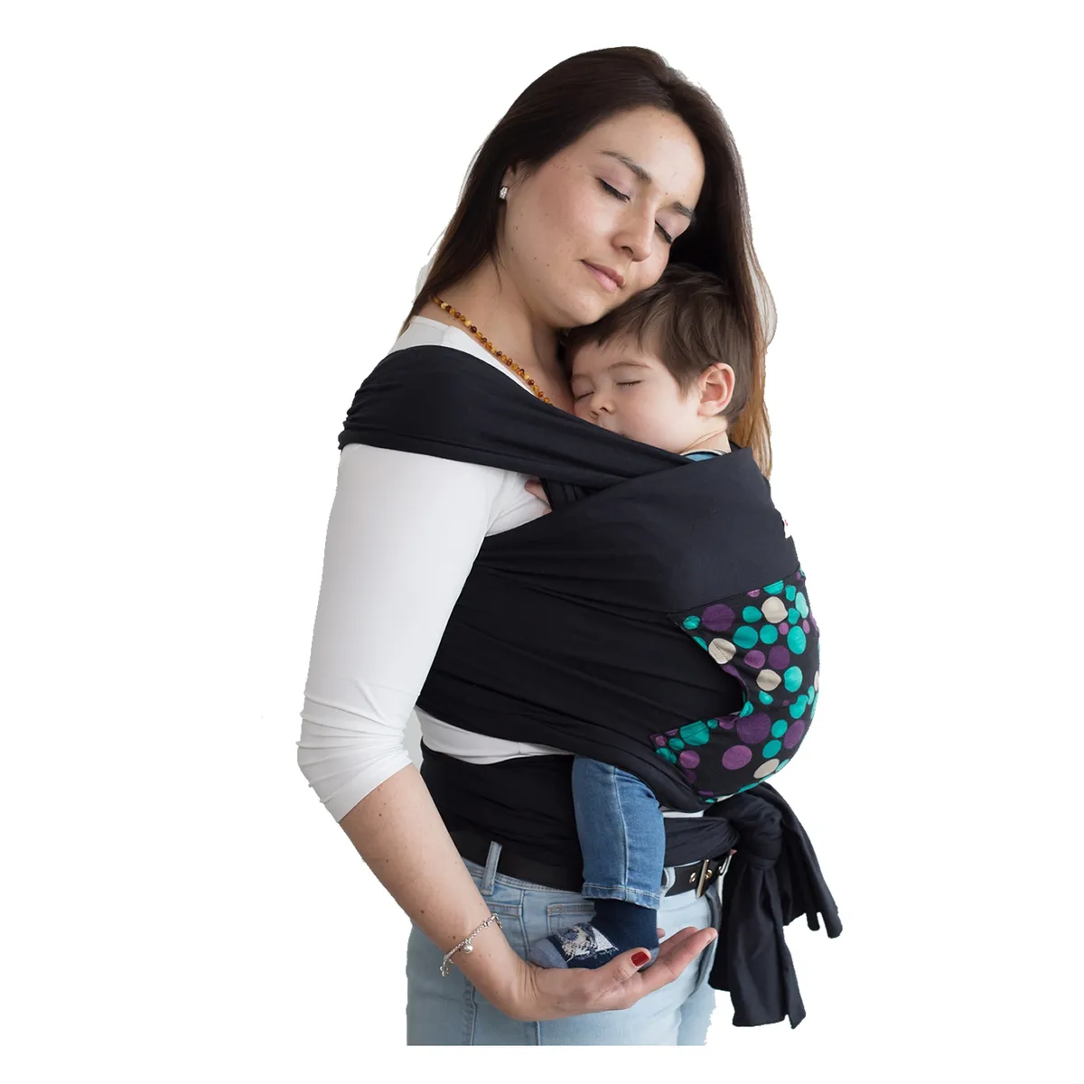 CANGUAMOR - Fular Portabebé Negro Con Bolsillo Lv