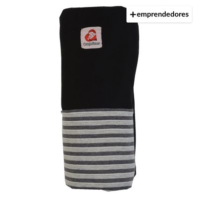 Imagen 2 del producto Fular Portabebé Negro Con Bolsillo Rayas