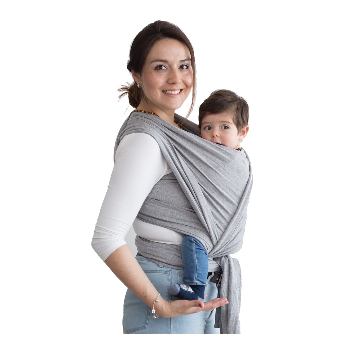 CANGUAMOR - Fular Portabebé Semielasticado Gris Canguamor