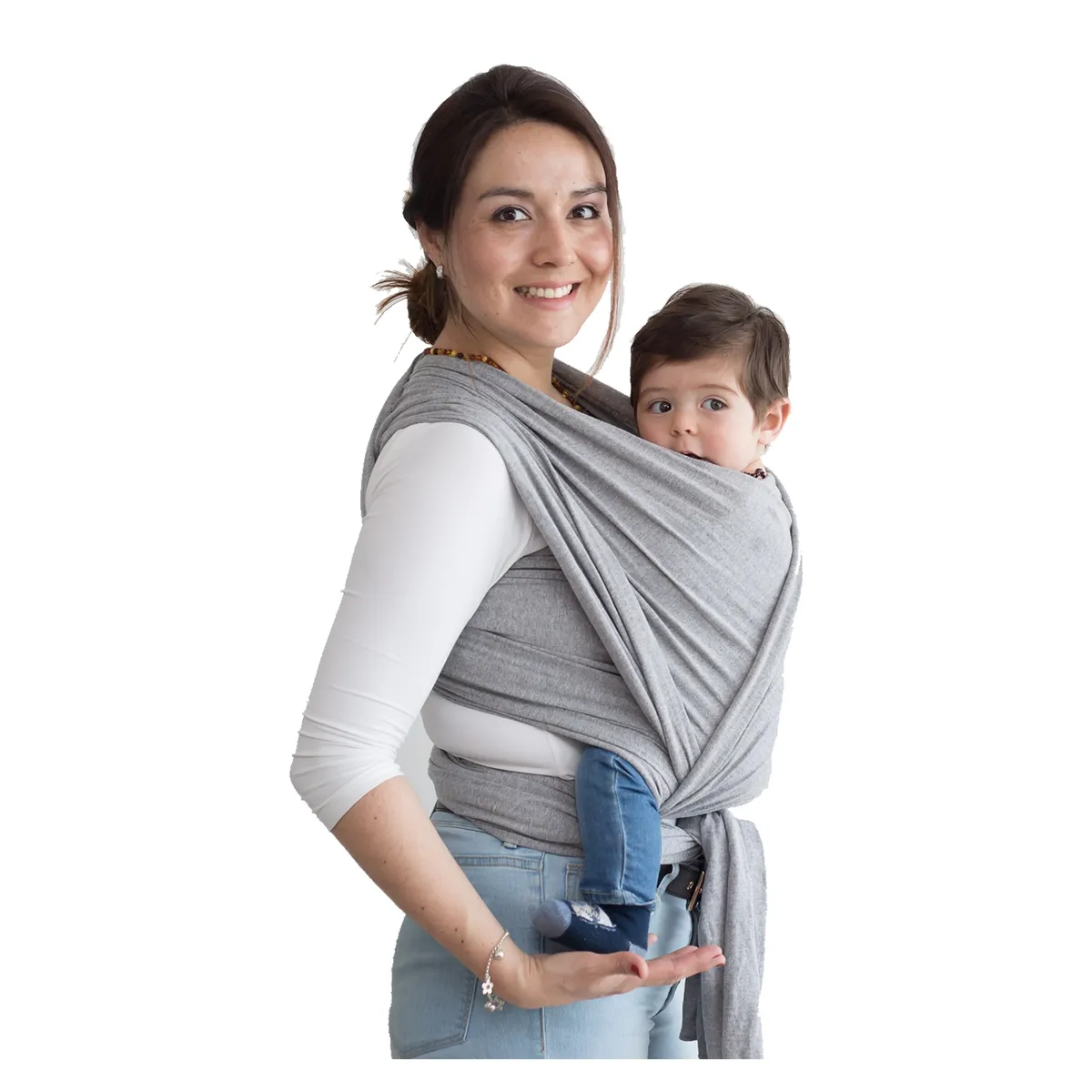 CANGUAMOR - Fular Portabebé Semielasticado Gris Canguamor