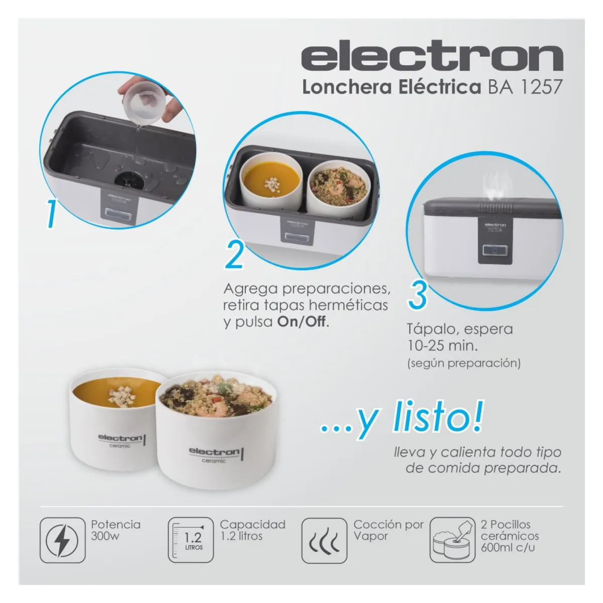 ELECTRON - Lunchbox  / Lonchera Eléctrica BA-1257GR - 300W